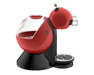 cafetera dolce gusto melody en color rojo, vista de perfil